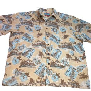 Vintage Joe Kealoha's Reyn Spooner Button Up Hawaiian short sleeve Shirt  Sz L